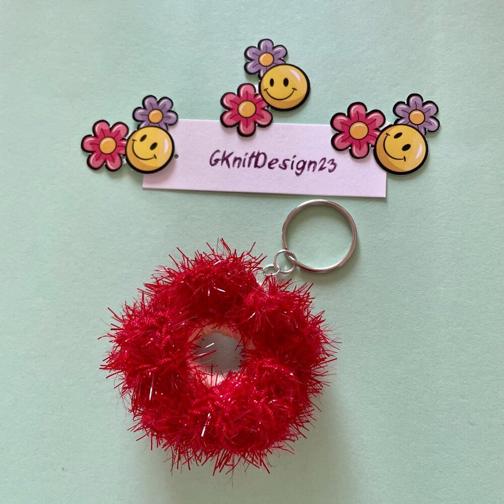 Crochet Keychain Charm, Floral Keychain, Handmade Gifts